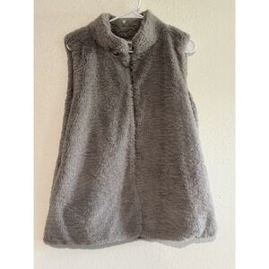 Dylan Los Angeles Women's Faux Fur Vest Size M Full Zip & Pockets